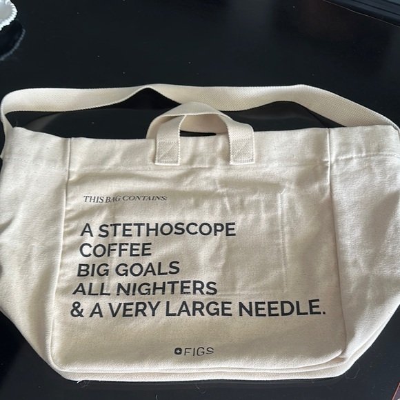 Figs Original Cream Canvas Tote Bag - Picture 1 of 3